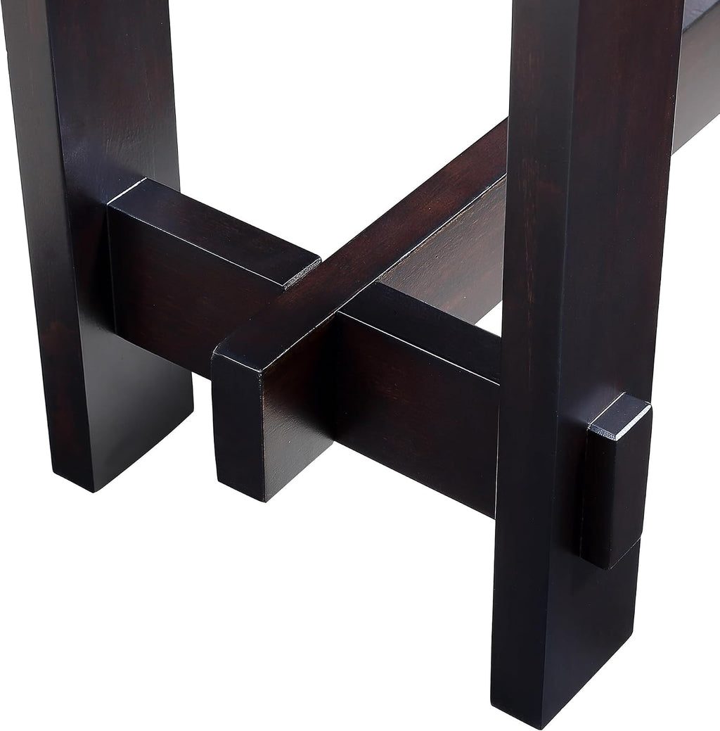 Knocbel Fluted Console Table with 3 Storage Drawers, Farmhouse Mid Century Sofa Table with Solid Wood Legs for Entryway Living Room, 52" W x 15" D x 30" H, Espresso