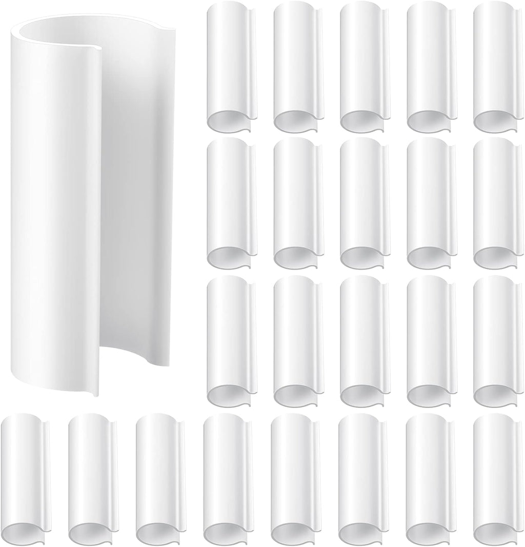 Jetec 32 Pcs PVC Pipe Clips Pool Cover Clamps for Above Ground Pool Greenhouses, Row Covers, Garden, Shelters, Bird Protection, 2.4 Inch Long(for 3/4 Inch PVC Pipe,White)