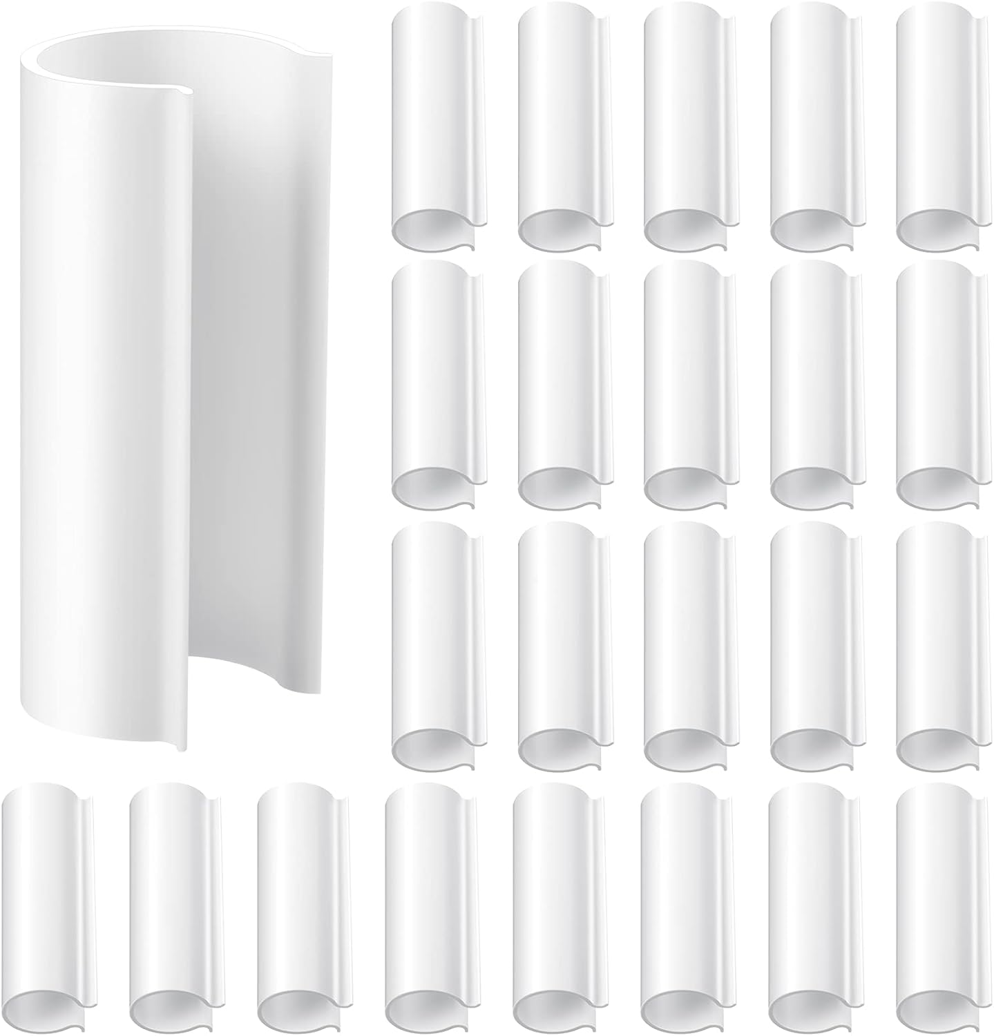 Jetec 32 Pcs PVC Pipe Clips Pool Cover Clamps for Above Ground Pool Greenhouses, Row Covers, Garden, Shelters, Bird Protection, 2.4 Inch Long(for 3/4 Inch PVC Pipe,White)