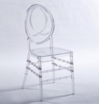 Clear Dining Chairs Set of 20, Stackable Plastic Kitchen Dining Room Chair, Modern Acrylic Ghost Chair, Crystal Chiavari Chairs High Back for Wedding Banquet Party Event Indoor(Oval)