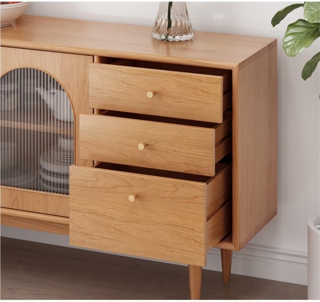 Entryway Cabinet Nordic Solid Wood Sideboard Modern Living Room Storage Cabinet Buffet Cabinet with Drawers for Hallway, Entrance, Living Room Sideboard Storage Cabinet(A)