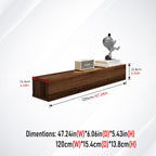 Floating Solid Wood Console Table, 47'' Wall Mounted Narrow Entryway Table with Storage Shelf, Modern Couch Shelves Small Entry Way Tables for Entryway, Front Hall, Hallway (Walnut, 47.24IN)