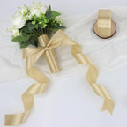 Champagne Solid Satin Ribbon 1-1/2 Inch 25 Yards Solid Polyester Fabric Ribbon for Gift Wrapping Wedding Christmas Baby Shower Birthday Party Decoration Handmade Immortal Flower Craft
