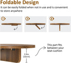 Asgolion Couch Tray Insert for Middle, 15.75"x12.6" Wood Sofa Tray, Folding Couch Armrest Table Fit Armless Couch/Sectional, for Drink Snacks Phone Remote Holder, Walnut