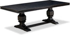 LKT-SBB-TP - A Wooden Dining Table with Removable Rectangular Tabletop - Sand Blasting Black Finish