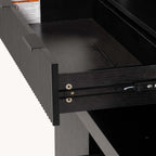 72" Fluted Kitchen Pantry Cabinet with Anti-Tip Safety, Free Standing Versatile Storage Cabinet with Drawers and Adjustable Shelves for Kitchen, Living Room, Dining, Office (Black)