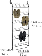 Wenko 18 Pairs Black Shoe Rack, 59 x 151 x 14 cm
