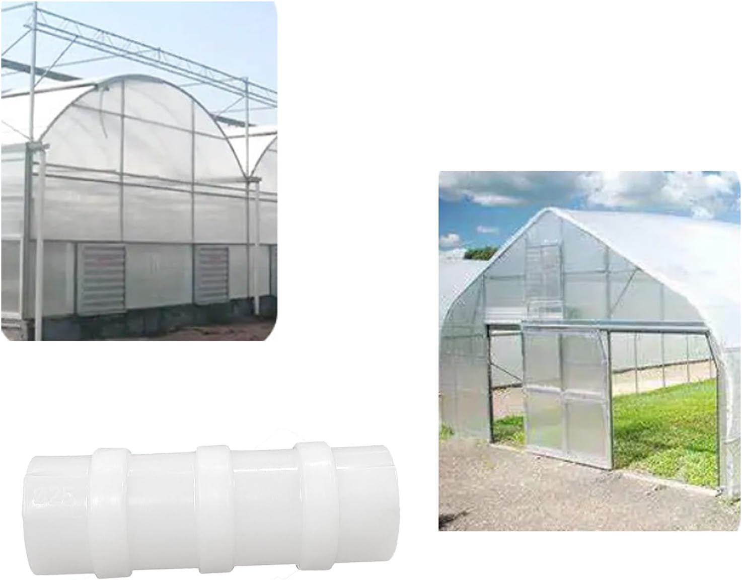 FDXGYH 20 Pcs Greenhouse Film Clamps ABS Snap ClampTube Clip Garden Buildings Tube Clip for 3/4" PVC Pipe（White）
