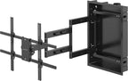 VIVO Recessed 50 to 75 inch LED LCD TV Wall Mount, Articulating Full Motion in-Wall TV Bracket for Flush Installation, Holds up to 110 lbs, Black, MOUNT-REC01