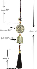 Traditional Lucky Feng Shui Wind Chime Bell Hanging Ornament Decoration for Protection Success Peace and Wealth (Elephant)