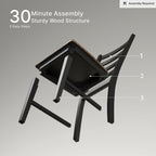 Signature Design by Ashley Wildenauer Dining Chairs Set of 2, Modern Ladderback Dining Chairs with Solid Wood Frame, Two-Tone Finish, Contoured Seat, Black/Brown | Solid wood frame, Mango veneer and MDF substrate seat, Modern ladderback, 250 lb capacity