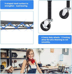 18x48x72 Inch Commercial Wire Shelving Unit with Wheels 6 Tier Heavy Duty Layer Rack Storage Metal Shelf Garage Organizer Wire Rack Shelving Adjustable Utility 2100 LBS Capacity with Casters,Black