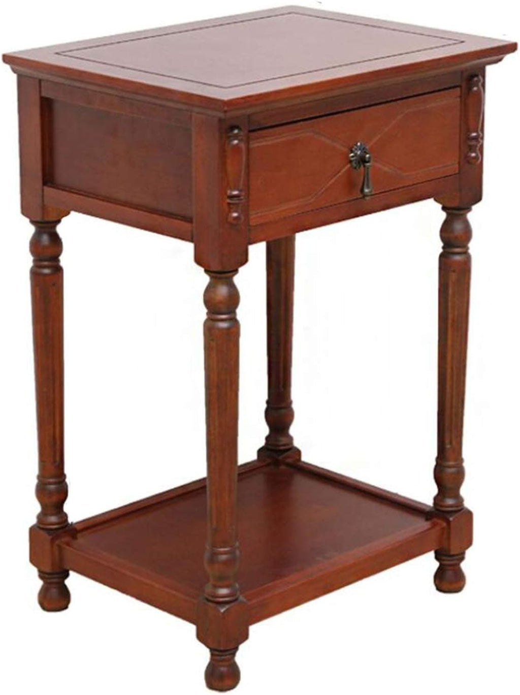 Telephone Table, American Bedside Table with Drawers,The Sofa Beside The Cabinet,Solid Wood Side Table,Living Room Flower Rack,Fish Tank Rack,Telephone Side Table