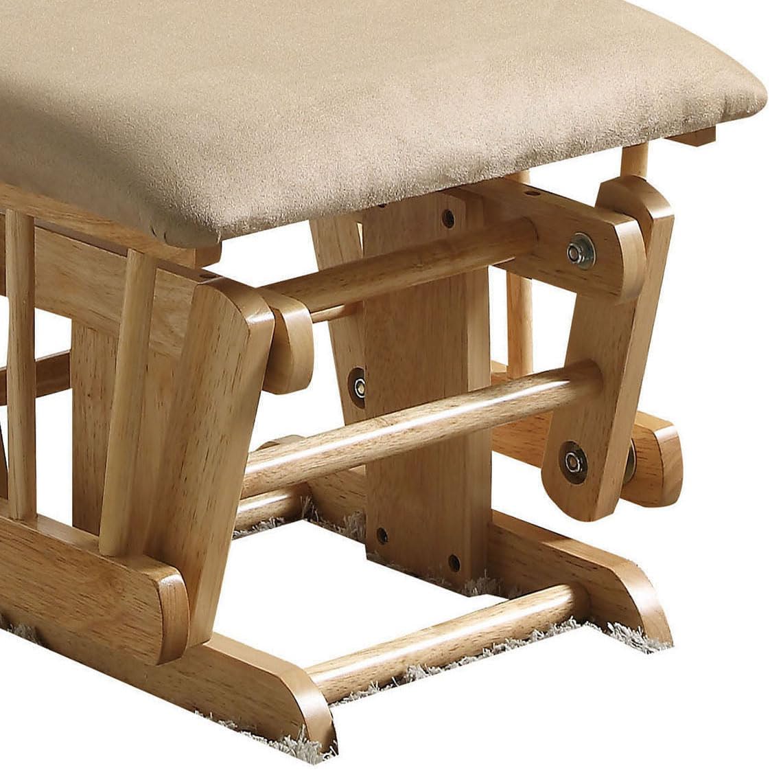 Taupe and Natural Oak 2 Pcs Glider Chair and Ottoman Set