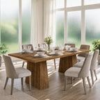 71 Inch Rectangular Dining Table, Wooden Kitchen Table with Sturdy Heavy Duty Legs, Modern Dining Room Furniture for 6-8 People Family Use