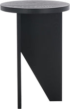 SAFAVIEH Home Collection Barashi Black Asymmetrical Round Top End Table