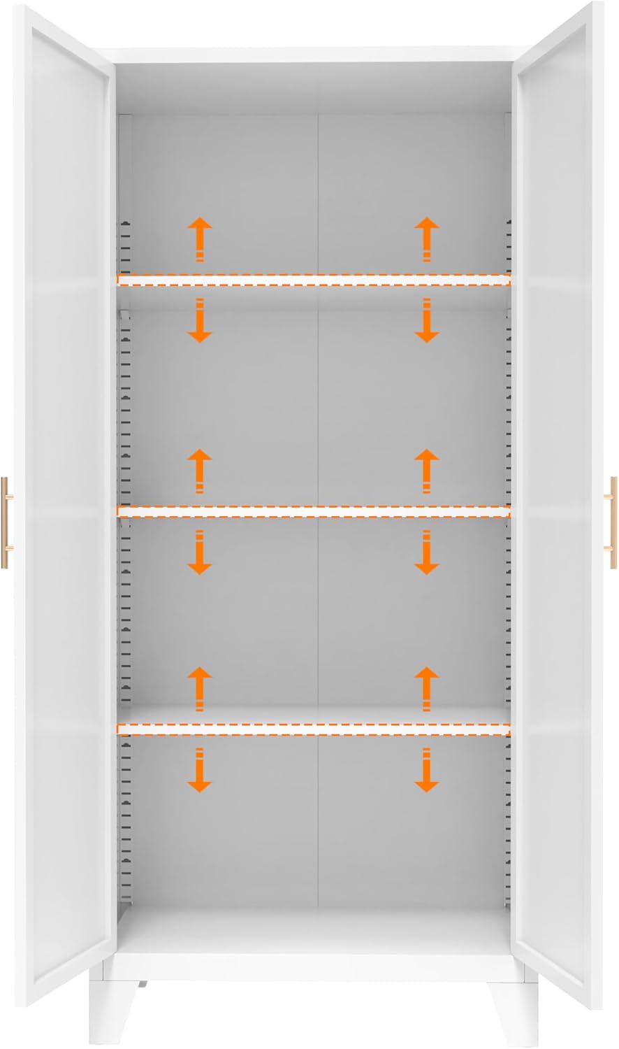 71" Pantry Cabinet, Kitchen Pantry Storage Cabinets with Adjustable Shelves,Metal Hutch for Kitchen, Dining Room, Living Room and Bathroom