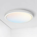 ASD LED 15" Round Flush Mount Ceiling Light Fixture, Low Profile Surface Lighting | 5CCT, Dimmable, Ultra-Thin, ETL Listed | 28W 2300LM 2700-6000K 100-277V | Kitchen, Bedroom, Hallway Lamp | White