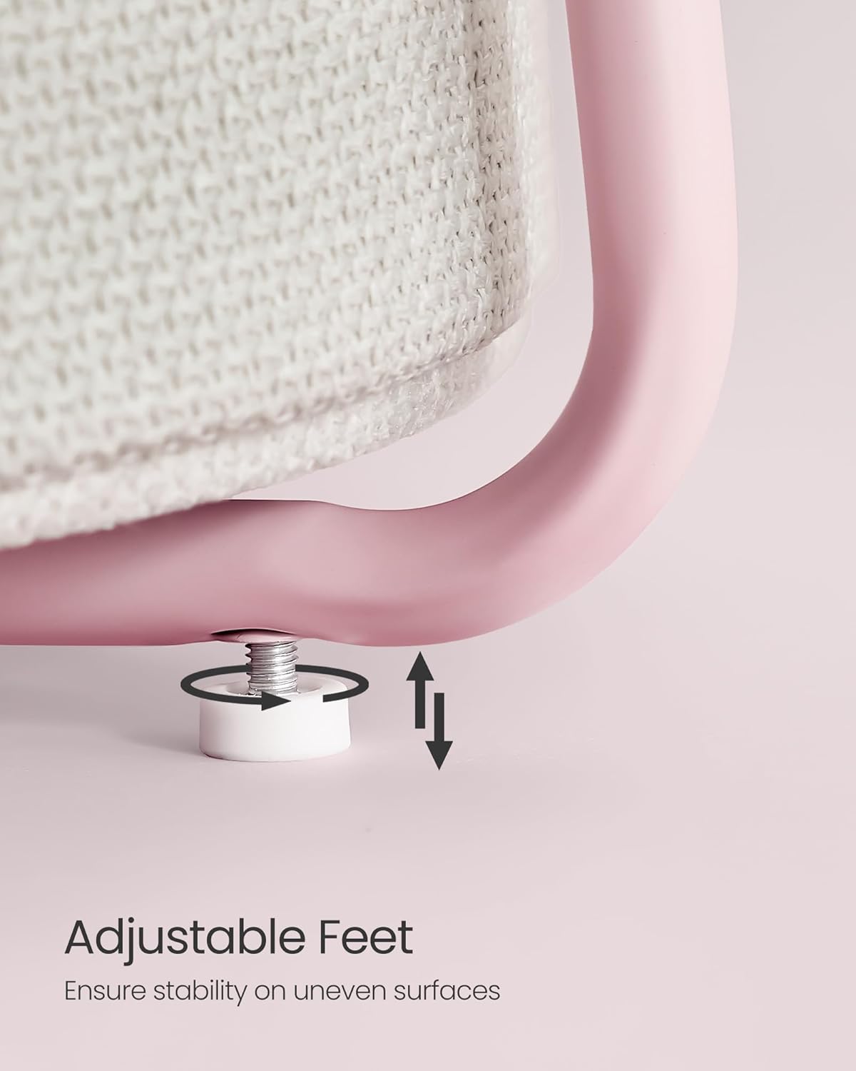 VASAGLE Nightstands, Set of 2 Small Round Side Tables with Fabric Basket, Bedside End Tables, for Bedroom, Jelly Pink and Cream White ULCT668R01