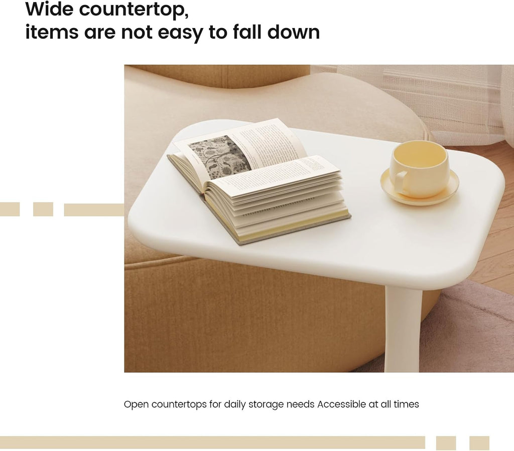 Guyii White End Table Small Side Table for Couch Modern Sofa TableLiving Room Table for Living Room, Bedroom Office
