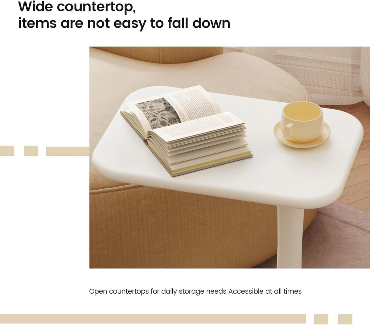 Guyii White End Table Small Side Table for Couch Modern Sofa TableLiving Room Table for Living Room, Bedroom Office