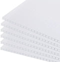 BPS 6Pcs 24'' (W) x 64'' (L) x 0.16'' Polycarbonate Panels, Waterproof UV Protected Reinforced Sheets, Outdoor Greenhouse and Gazebo Covering, Twin-Wall Clear Sheets