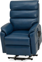 DYNOX Power Lift Recliner Chair for Elderly, Dual Motor Lay Flat Lift Chair with Heat & Massage, 350 LBS Capacity(9188,Faux Leather,Dark Blue)