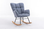 Light Blue Rocking Chair for Living Room Indoor