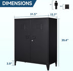 MIIIKO Metal Locker with 2 Doors, Metal Storage Sideboard Accent Cabinets for Kitchen, Pantry, Home Office and Garage