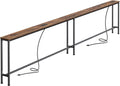 SUPERJARE 110.2 Inch Sofa Table with 2 Power Outlets and USB-C Port | 5.9 Inch Narrow Console Table with Storage, Extra-Long, for Entryway Hallway Couch Behind Sofa, Small Spaces, Rustic Brown