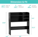 30" Black Desk Hutch Dorm Top Only with Sheves Felt Board for College