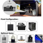 Outdoor Kitchen Stainless Steel Cooking Station Commercial BBQ Cabinet | Outdoor Kitchen Unit with Expandable Cooking Space and Service Counter for Catering Projects Event Food Service Vendor Setup