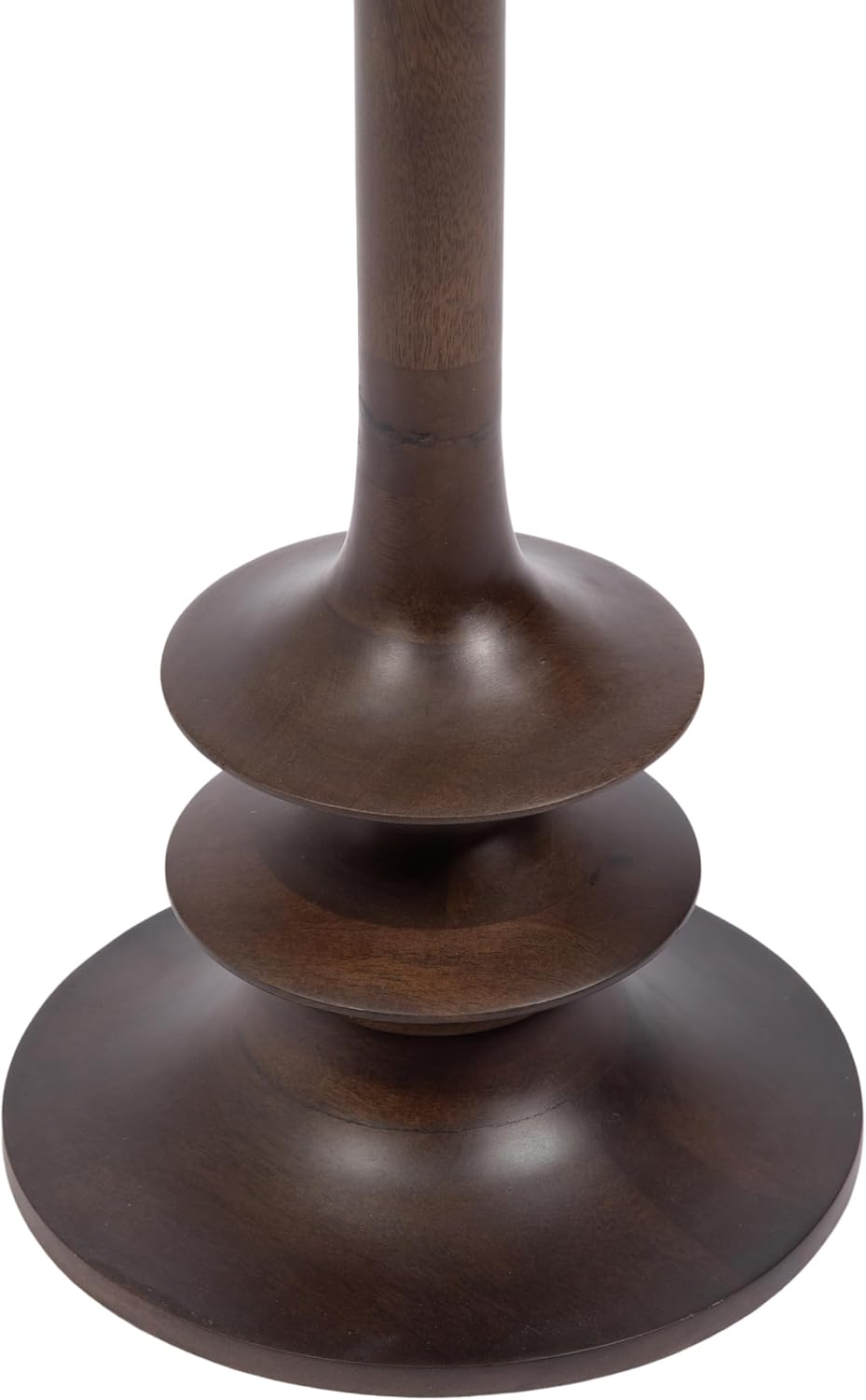 Kate and Laurel Squires Modern Marble Round Side Table, 16 x 16 x 24, White Marble and Dark Brown, Marble Top Circle End Table for Use as a Bedroom Nightstand or Living Room Plant Stand Option