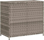 Grey Outdoor Storage Cabinet for Patio and Garden with 4 Shelves, Durable PE Rattan Construction, Weather Resistant Design, Ample Space for Cushions and Supplies
