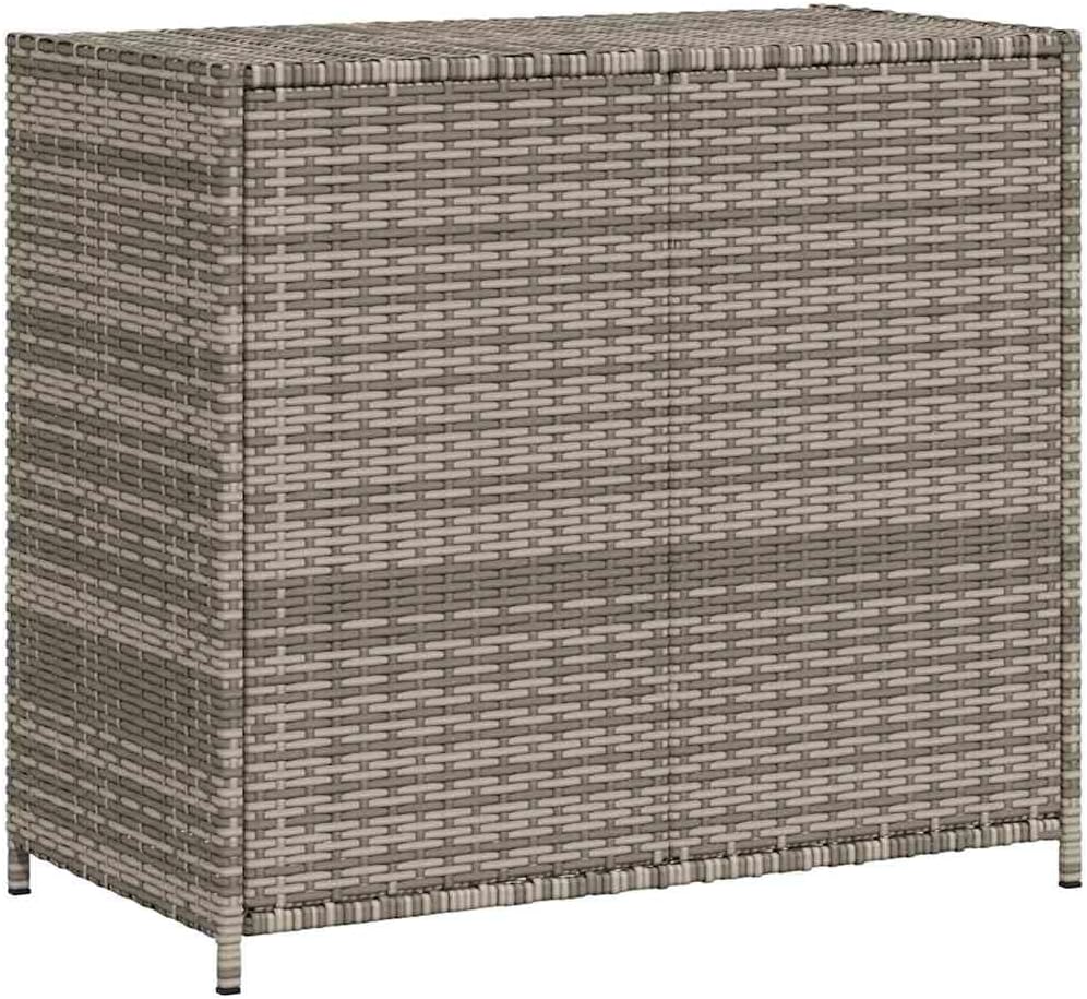 Grey Outdoor Storage Cabinet for Patio and Garden with 4 Shelves, Durable PE Rattan Construction, Weather Resistant Design, Ample Space for Cushions and Supplies