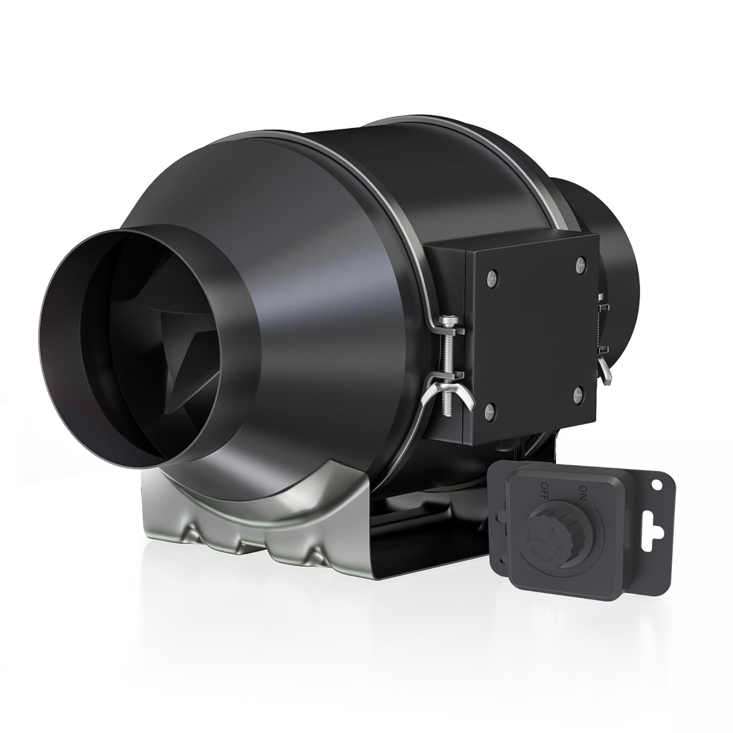 Toolazy Quiet 4" Inline Duct Fan 214 CFM Ventilation Exhaust Fan EC Motor and External 0-100% Variable Speed Controller for Heating Cooling Booster, Grow Tents, Hydroponics