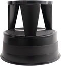 Step Stool with Locking Wheels, Cramer Kik-Step Heavy Duty Rolling Steel Stool, Non-Slip, Holds 350 lbs (Black)