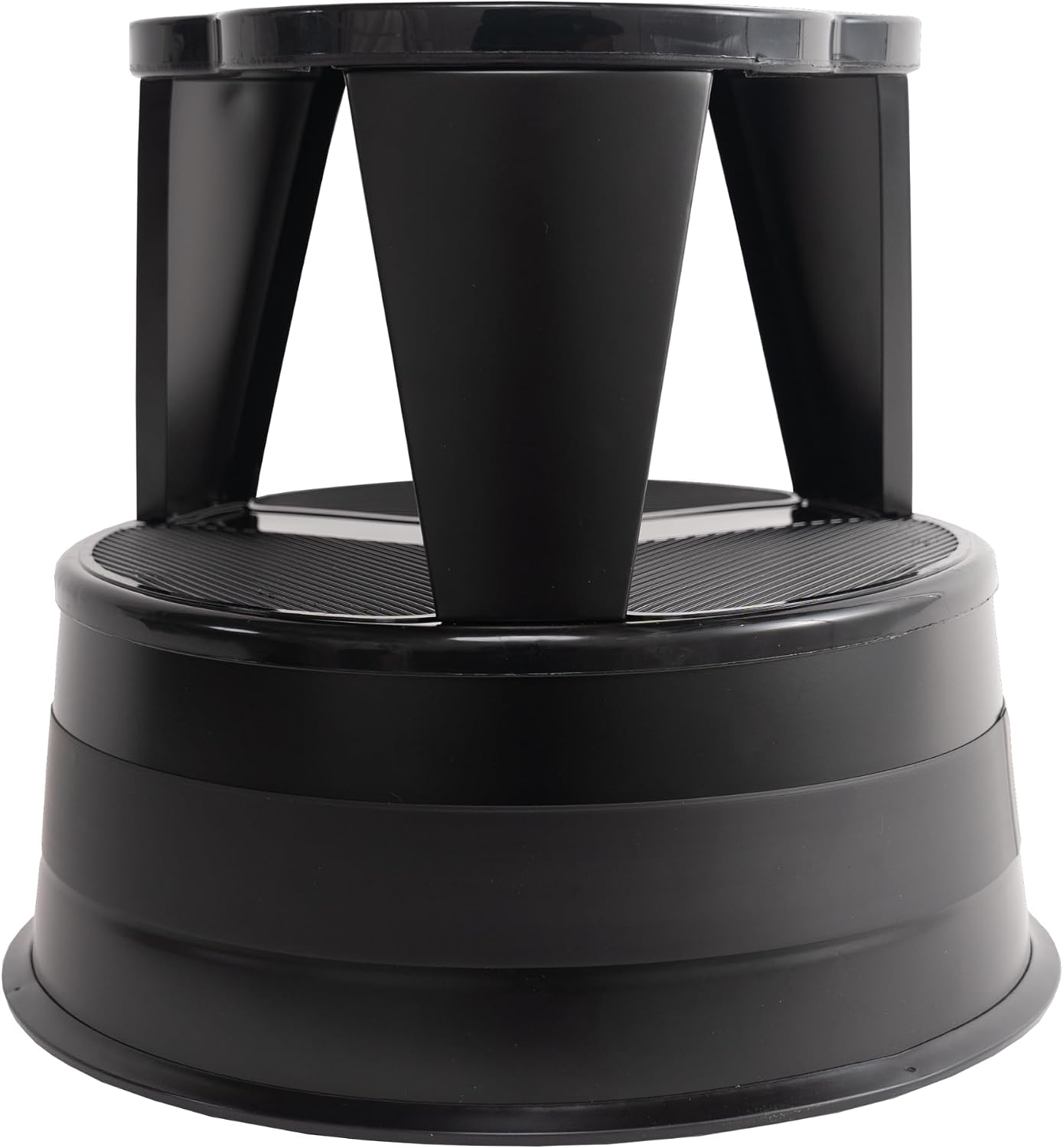 Step Stool with Locking Wheels, Cramer Kik-Step Heavy Duty Rolling Steel Stool, Non-Slip, Holds 350 lbs (Black)
