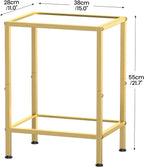 Glass Side Table, Tempered Glass End Table, 2-Tier Nightstands with Open Shelves, Small Coffee Table with Modern Style, Accent Table Small Table Sofa Table for Living Room, Bedroom,Gold