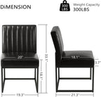 SIMTONAL Black Dining Chairs Set of 4, Modern Comfortable Upholstered Chairs, PU Leather Kitchen & Dining Room Chair with Black Finish Metal Frame