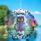 Owl Wind Spinner,Yard Art Garden Decor Owl Wind Spinners Outdoor Metal 3D Kinetic Sculptures Stainless Steel Wind Spinners Outdoor Indoor Clearance Ornaments Gifts Unique Spinners for Yard