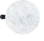 TEHOME Black Marble Drink Table Metal Martini Round Small Drink Side Table for Couch Marble C Shaped End Table for Sofa 10" diam,24.55" h