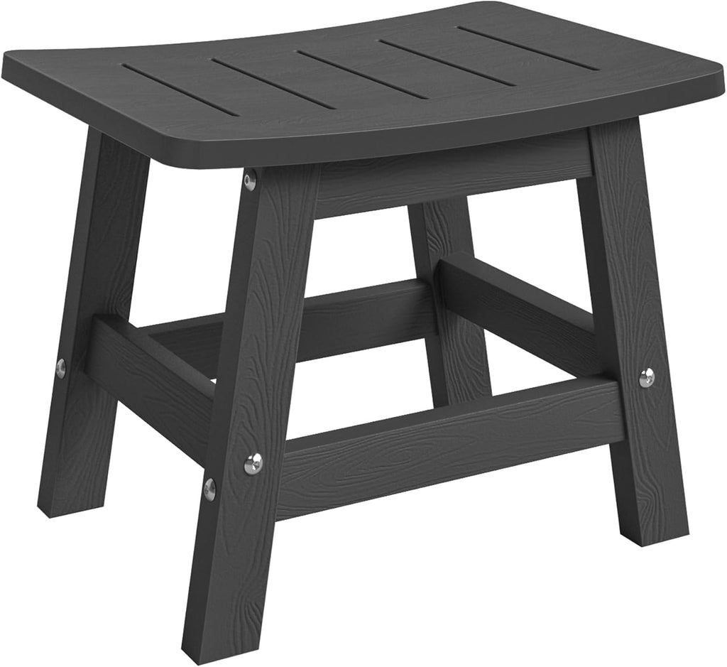 LUE BONA Outdoor Adirondack Ottomans, Footrest Footstool Set of 2, Outdoor Foot Rest for Patio, HDPS All Weather Waterproof Footrest Footstool for Adirondack Chair, Black