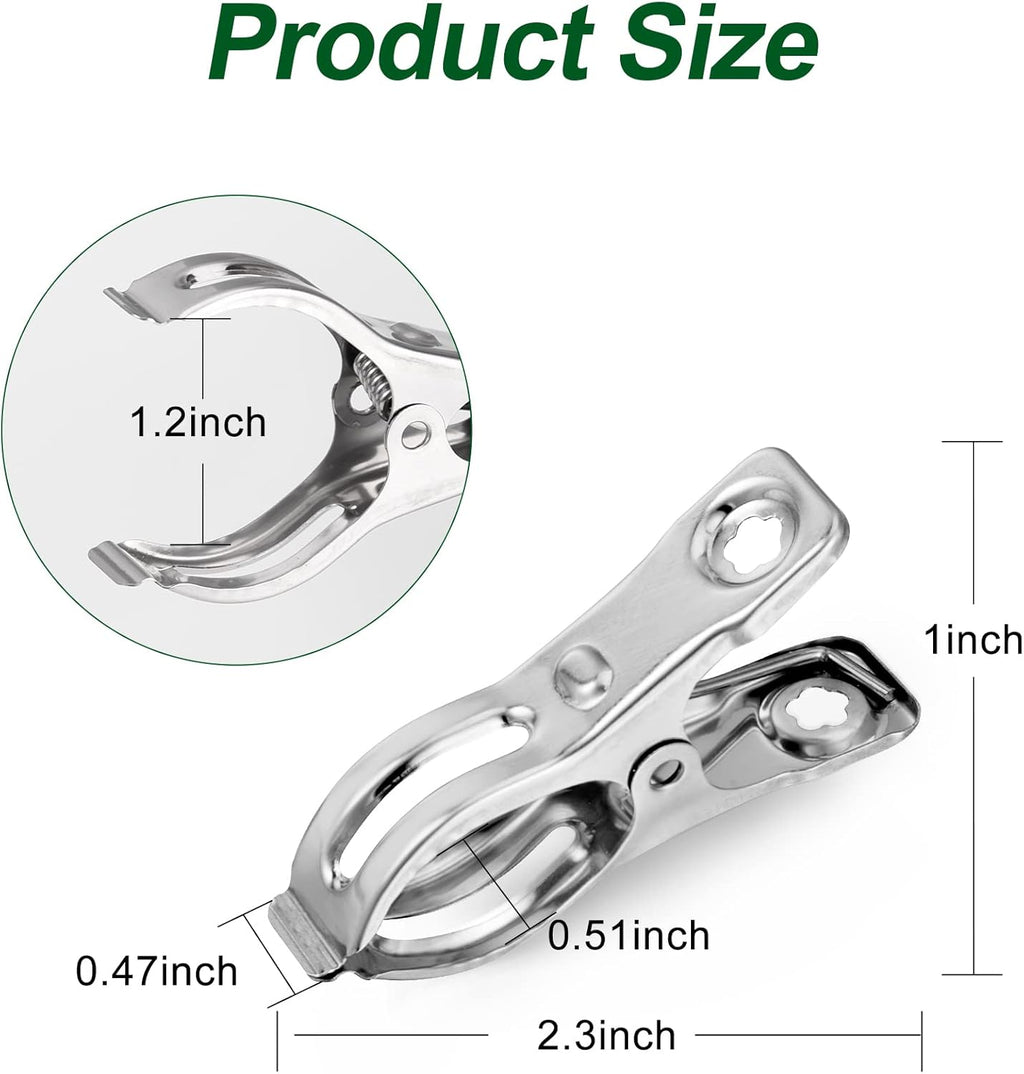 60 Pcs Row Cover Clips, Garden Clamps for Netting, Greenhouse Clamps Made of Stainless Steel, Have a Strong Grip of Greenhouse Clips, For 1/2'', 3/4'', 1'' Garden Hoops or Pvc