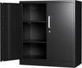 Metal Storage Cabinet with Locking Doors, 35.4" Steel Locker Organizer with Adjustable Shelves, Garage Utility Cabinet for Home, Office, Shop, and School