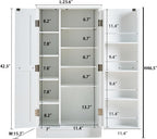 Small Kitchen Pantry Cabinet,White Storage Cabinet Dining Room,Small Food Pantry Cabinet with Doors & Adjustable Shelves,Kitchen cupboards
