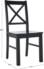 SAFAVIEH Home Collection Akash Farmhouse Black Dining Chair Set of 2