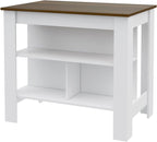 Kitchen Island with Three Concealed Shelves, Multicolor | Modern kitchen island with three concealed shelves and spacious surface