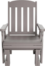 Amish Casual Heavy Duty 600 Lb Mission High Back Treated Glider Chair (Semi Solid Grey Stain)