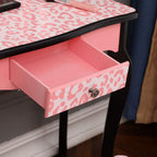 Vasitelan Vanity Table and Chair Set, Vanity Set with Mirror and Stool, Makeup Dressing Princess Table with Drawer, Vanity Set with Mirror (D Style)